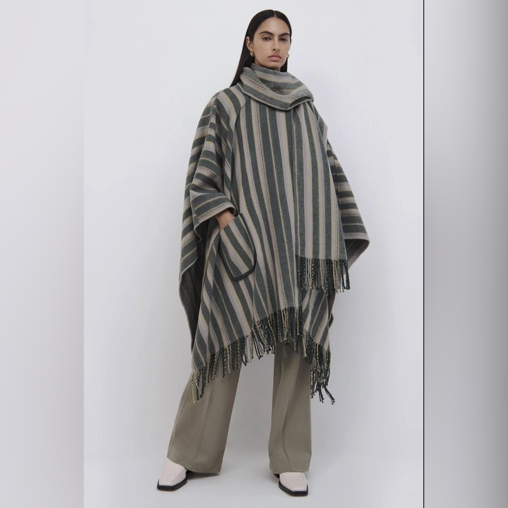 Sam Wool Fringe Poncho by Jonathan Simkhai